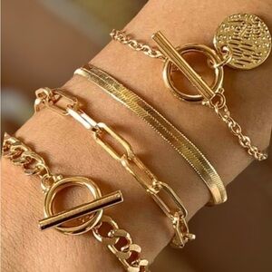 Nwt- Layered Bracelets gold Coin Set 4pcs bracelet